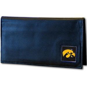 NCAA - Iowa Hawkeyes Deluxe Leather Checkbook Cover-Wallets & Checkbook Covers,Checkbook Covers,Wallet Checkbook Covers,Window Box Packaging,College Wallet Checkbook Covers-JadeMoghul Inc.