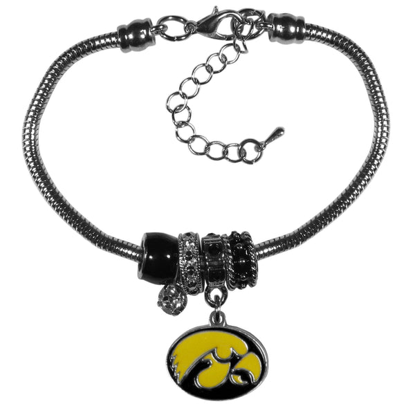 NCAA - Iowa Hawkeyes Euro Bead Bracelet-Jewelry & Accessories,Bracelets,Euro Bead Bracelets,College Euro Bead Bracelets-JadeMoghul Inc.