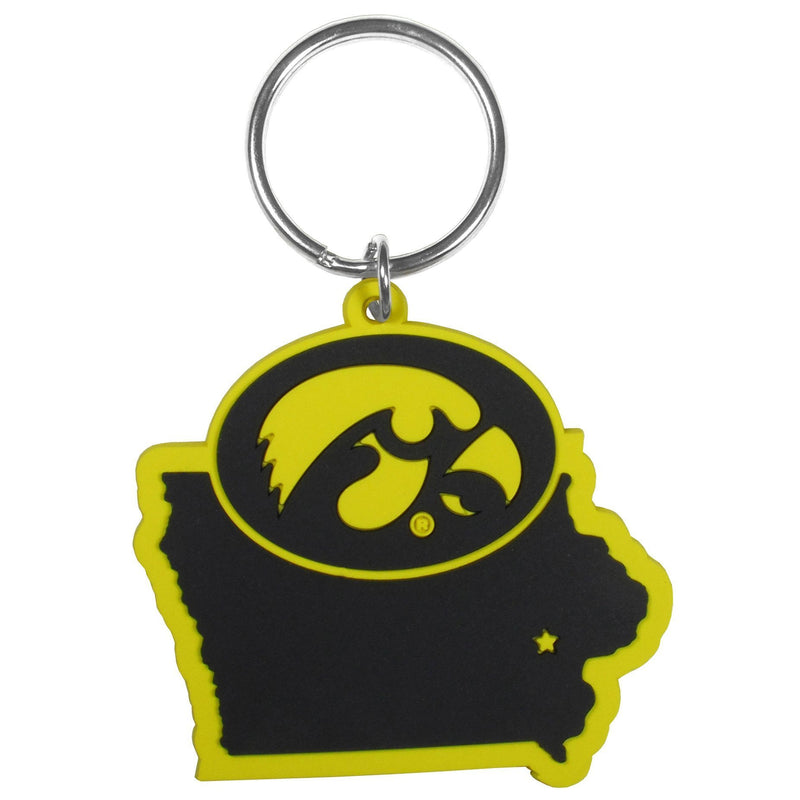 NCAA - Iowa Hawkeyes Home State Flexi Key Chain-Key Chains,College Key Chains,College Home State Flexi Key Chains-JadeMoghul Inc.