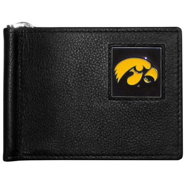 NCAA - Iowa Hawkeyes Leather Bill Clip Wallet-Wallets & Checkbook Covers,Bill Clip Wallets,College Bill Clip Wallets-JadeMoghul Inc.