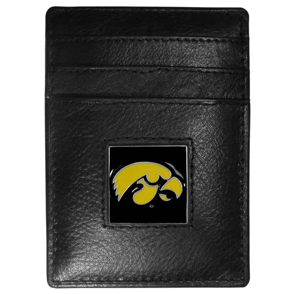 NCAA - Iowa Hawkeyes Leather Money Clip/Cardholder-Wallets & Checkbook Covers,Money Clip/Cardholders,Window Box Packaging,College Money Clip/Cardholders-JadeMoghul Inc.