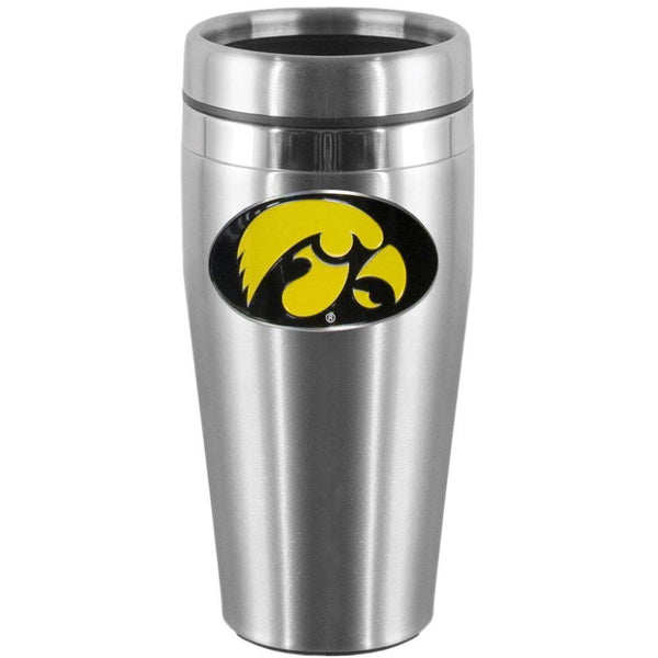 NCAA - Iowa Hawkeyes Steel Travel Mug-Beverage Ware,Travel Mugs,Steel Travel Mugs w/Handle,College Steel Travel Mugs with Handle-JadeMoghul Inc.