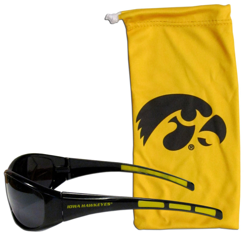 NCAA - Iowa Hawkeyes Sunglass and Bag Set-Sunglasses, Eyewear & Accessories,Sunglass and Accessory Sets,Sunglass and Bag Sets,College Sunglass and Bag Sets-JadeMoghul Inc.