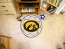 Round Entry Rugs NCAA Iowa Soccer Ball 27" diameter