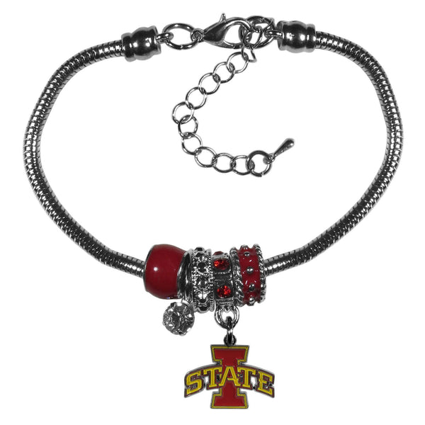 NCAA - Iowa St. Cyclones Euro Bead Bracelet-Jewelry & Accessories,Bracelets,Euro Bead Bracelets,College Euro Bead Bracelets-JadeMoghul Inc.