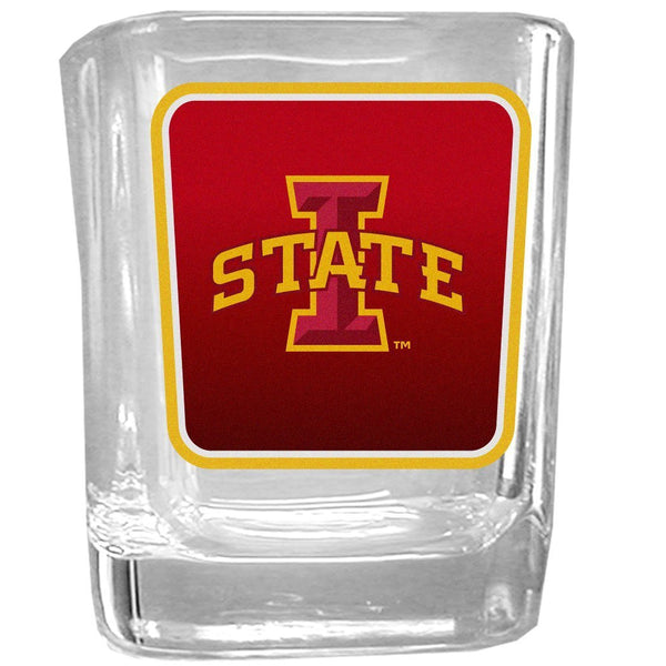 NCAA - Iowa St. Cyclones Square Glass Shot Glass-Beverage Ware,Shot Glass,Graphic Shot Glass Set,College Graphic Shot Glass Set-JadeMoghul Inc.