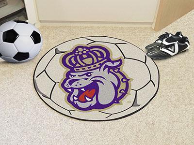 Round Indoor Outdoor Rugs NCAA James Madison Soccer Ball 27" diameter