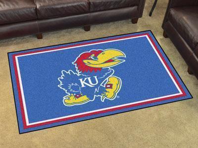 4x6 Rug NCAA Kansas 4'x6' Plush Rug