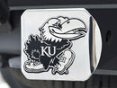 Trailer Hitch Covers NCAA Kansas Chrome Hitch Cover 4 1/2"x3 3/8"