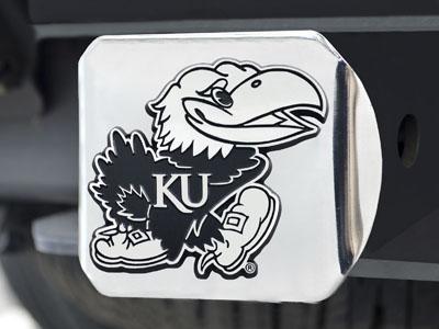 Trailer Hitch Covers NCAA Kansas Chrome Hitch Cover 4 1/2"x3 3/8"