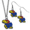 NCAA - Kansas Jayhawks Dangle Earrings and Chain Necklace Set-Jewelry & Accessories,Jewelry Sets,Dangle Earrings & Chain Necklace-JadeMoghul Inc.