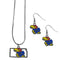 NCAA - Kansas Jayhawks Dangle Earrings and State Necklace Set-Jewelry & Accessories,College Jewelry,Kansas Jayhawks Jewelry-JadeMoghul Inc.