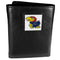 NCAA - Kansas Jayhawks Deluxe Leather Tri-fold Wallet Packaged in Gift Box-Wallets & Checkbook Covers,Tri-fold Wallets,Deluxe Tri-fold Wallets,Gift Box Packaging,College Tri-fold Wallets-JadeMoghul Inc.