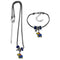 NCAA - Kansas Jayhawks Euro Bead Necklace and Bracelet Set-Jewelry & Accessories,College Jewelry,Kansas Jayhawks Jewelry-JadeMoghul Inc.