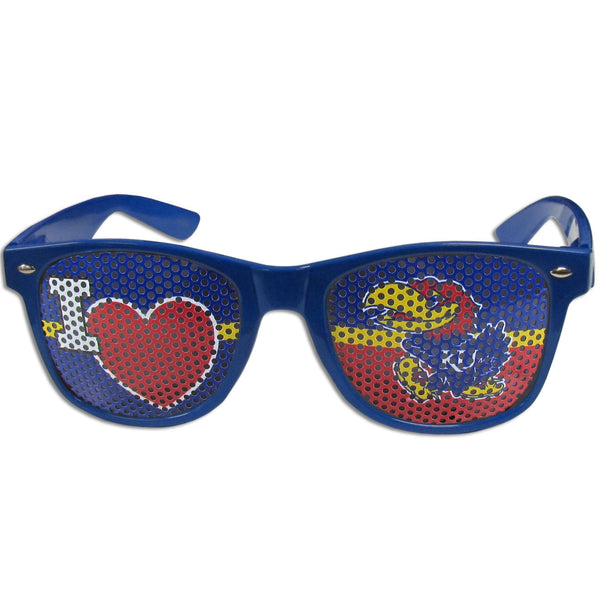 NCAA - Kansas Jayhawks I Heart Game Day Shades-Sunglasses, Eyewear & Accessories,Sunglasses,Game Day Shades,I Heart Game Day Shades,College I Heart Game Day Shades-JadeMoghul Inc.