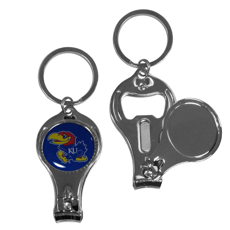 NCAA - Kansas Jayhawks Nail Care/Bottle Opener Key Chain-Key Chains,3 in 1 Key Chains,College 3 in 1 Key Chains-JadeMoghul Inc.