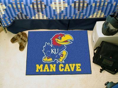 Outdoor Mat NCAA Kansas Man Cave Starter Rug 19"x30"