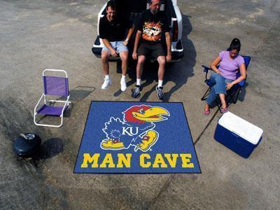 BBQ Store NCAA Kansas Man Cave Tailgater Rug 5'x6'