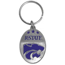 NCAA - Kansas St. Wildcats Carved Metal Key Chain-Key Chains,Scultped Metal Key Chains,College Scultped Metal Key Chains-JadeMoghul Inc.