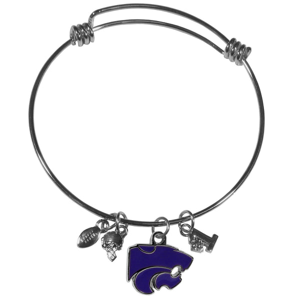 NCAA - Kansas St. Wildcats Charm Bangle Bracelet-Jewelry & Accessories,Bracelets,Charm Bangle Bracelets,College Charm Bangle Bracelets-JadeMoghul Inc.
