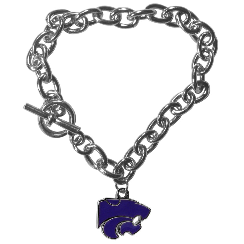 NCAA - Kansas St. Wildcats Charm Chain Bracelet-Jewelry & Accessories,Bracelets,Charm Chain Bracelets,College Charm Chain Bracelets-JadeMoghul Inc.