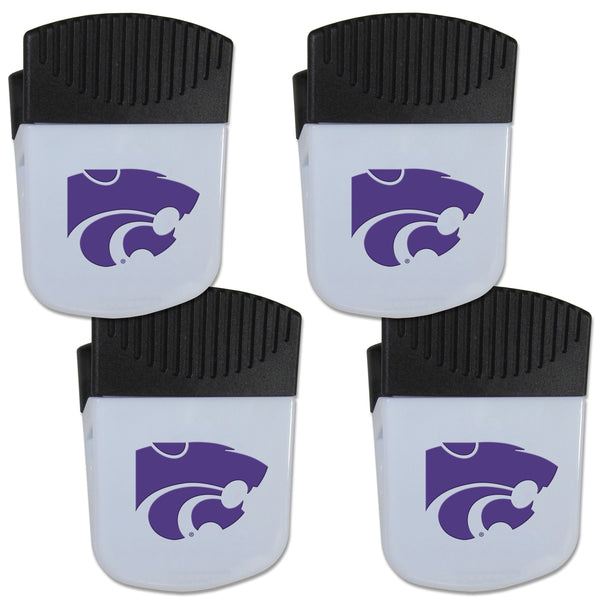 NCAA - Kansas St. Wildcats Chip Clip Magnet with Bottle Opener, 4 pack-Other Cool Stuff,College Other Cool Stuff,Kansas St. Wildcats Other Cool Stuff-JadeMoghul Inc.