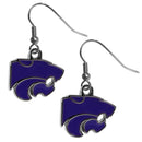 NCAA - Kansas St. Wildcats Chrome Dangle Earrings-Jewelry & Accessories,Earrings,Dangle Earrings,Dangle Earrings,College Dangle Earrings-JadeMoghul Inc.