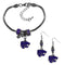 NCAA - Kansas St. Wildcats Euro Bead Earrings and Bracelet Set-Jewelry & Accessories,College Jewelry,Kansas St. Wildcats Jewelry-JadeMoghul Inc.