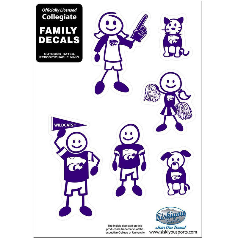 NCAA - Kansas St. Wildcats Family Decal Set Small-Automotive Accessories,Decals,Family Character Decals,Small Family Decals,College Small Family Decals-JadeMoghul Inc.