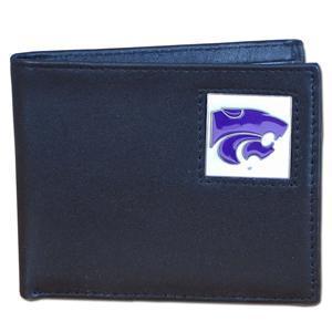 NCAA - Kansas St. Wildcats Leather Bi-fold Wallet Packaged in Gift Box-Wallets & Checkbook Covers,Bi-fold Wallets,Gift Box Packaging,College Bi-fold Wallets-JadeMoghul Inc.