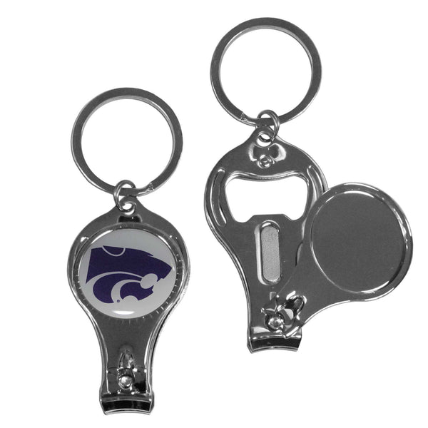NCAA - Kansas St. Wildcats Nail Care/Bottle Opener Key Chain-Key Chains,3 in 1 Key Chains,College 3 in 1 Key Chains-JadeMoghul Inc.