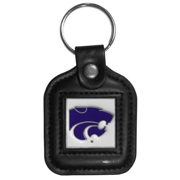 NCAA - Kansas St. Wildcats Square Leatherette Key Chain-Key Chains,Leatherette Key Chains,College Leatherette Key Chains-JadeMoghul Inc.