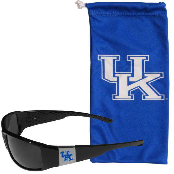 NCAA - Kentucky Wildcats Chrome Wrap Sunglasses and Bag-Sunglasses, Eyewear & Accessories,College Eyewear,Kentucky Wildcats Eyewear-JadeMoghul Inc.
