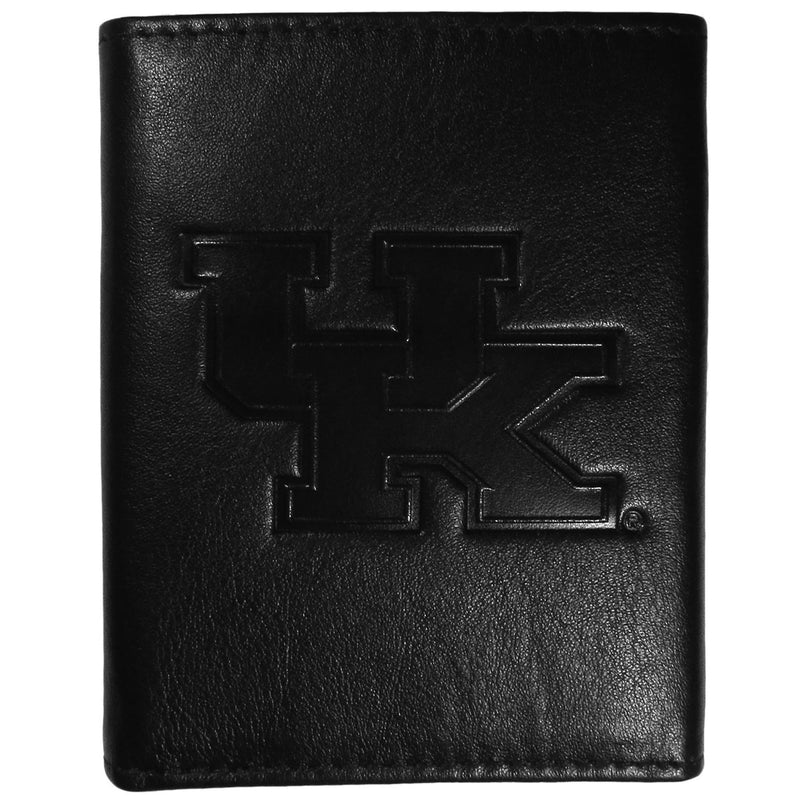 NCAA - Kentucky Wildcats Embossed Leather Tri-fold Wallet-Wallets & Checkbook Covers,College Wallets,College Tri-fold Wallets,Leather Tri-fold Wallets-JadeMoghul Inc.