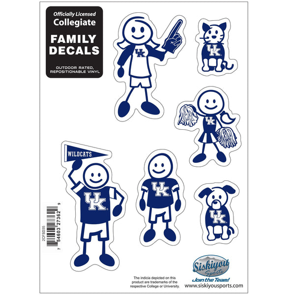 NCAA - Kentucky Wildcats Family Decal Set Small-Automotive Accessories,Decals,Family Character Decals,Small Family Decals,College Small Family Decals-JadeMoghul Inc.