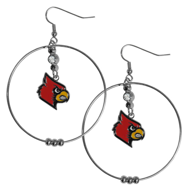 NCAA - Louisville Cardinals 2 Inch Hoop Earrings-Jewelry & Accessories,Earrings,2 inch Hoop Earrings,College Hoop Earrings-JadeMoghul Inc.