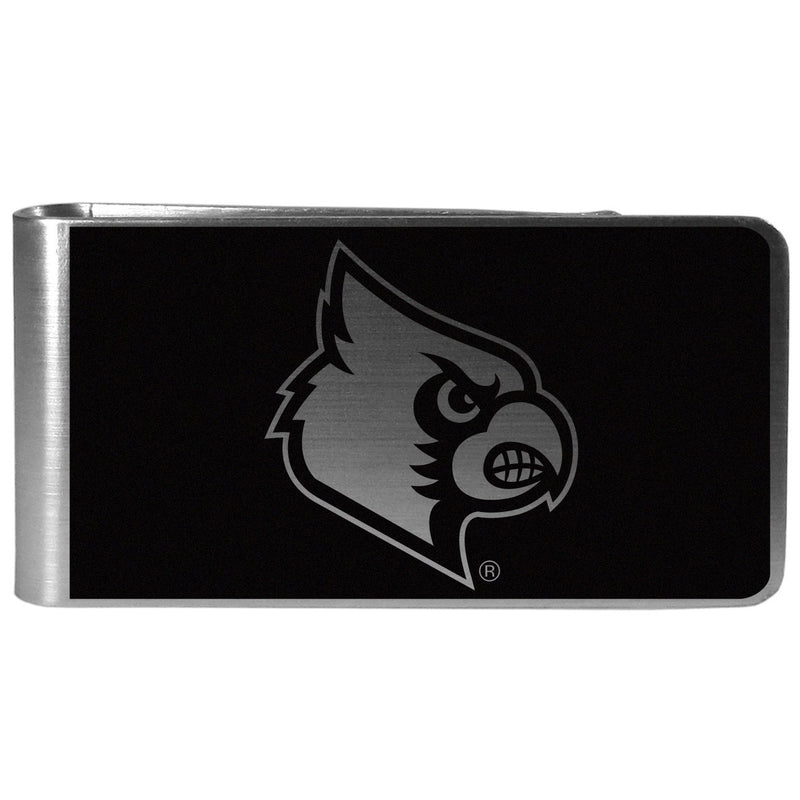 NCAA - Louisville Cardinals Black and Steel Money Clip-Wallets & Checkbook Covers,Money Clips,Black and Steel Money Clips,College Black and Steel Money Clips-JadeMoghul Inc.