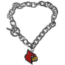 NCAA - Louisville Cardinals Charm Chain Bracelet-Jewelry & Accessories,Bracelets,Charm Chain Bracelets,College Charm Chain Bracelets-JadeMoghul Inc.
