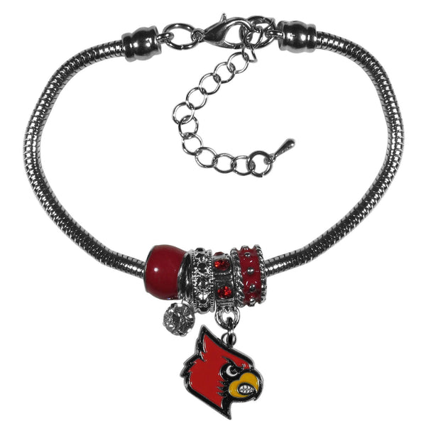 NCAA - Louisville Cardinals Euro Bead Bracelet-Jewelry & Accessories,Bracelets,Euro Bead Bracelets,College Euro Bead Bracelets-JadeMoghul Inc.