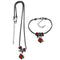 NCAA - Louisville Cardinals Euro Bead Necklace and Bracelet Set-Jewelry & Accessories,College Jewelry,Louisville Cardinals Jewelry-JadeMoghul Inc.