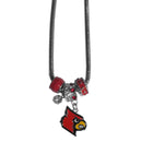 NCAA - Louisville Cardinals Euro Bead Necklace-Jewelry & Accessories,Necklaces,Euro Bead Necklaces,College Euro Bead Necklaces-JadeMoghul Inc.