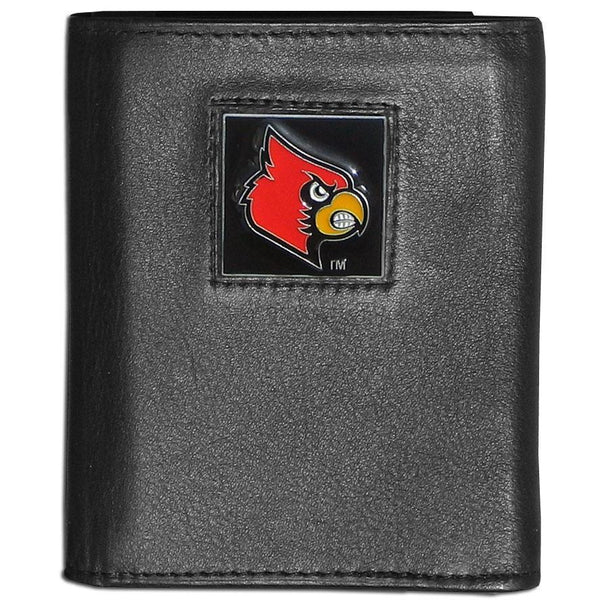 NCAA - Louisville Cardinals Leather Tri-fold Wallet-Wallets & Checkbook Covers,Tri-fold Wallets,Tri-fold Wallets,College Tri-fold Wallets-JadeMoghul Inc.