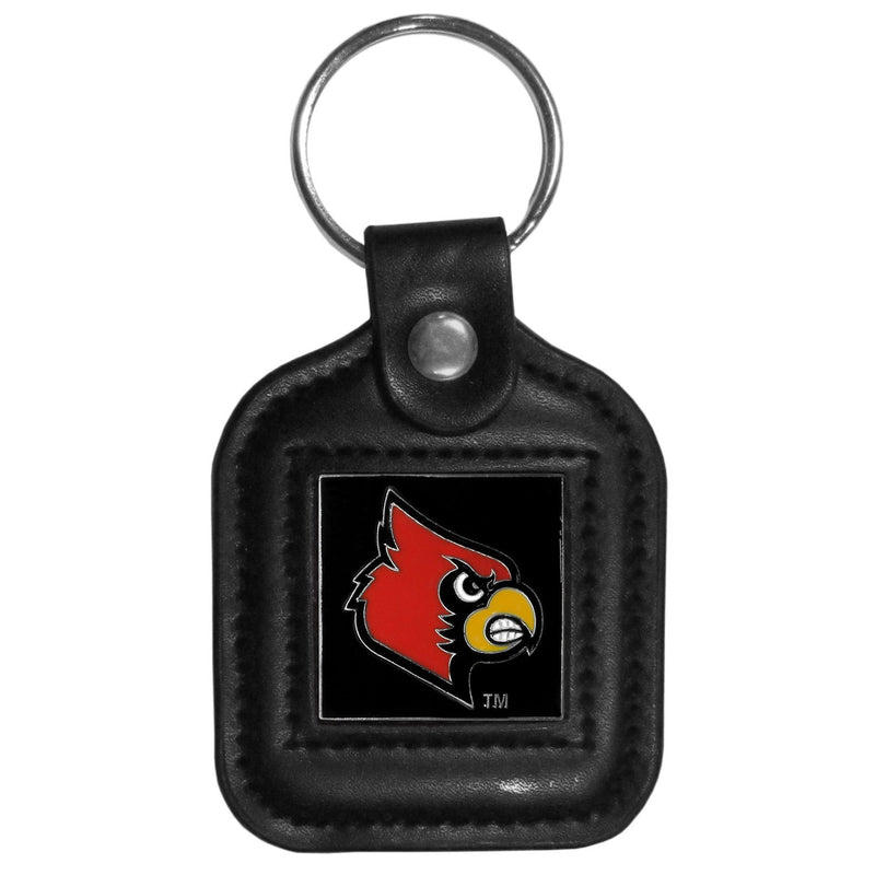NCAA - Louisville Cardinals Square Leatherette Key Chain-Key Chains,Leatherette Key Chains,College Leatherette Key Chains-JadeMoghul Inc.