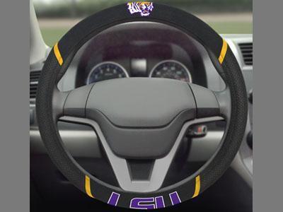 Custom Door Mats NCAA LSU Steering Wheel Cover 15"x15"