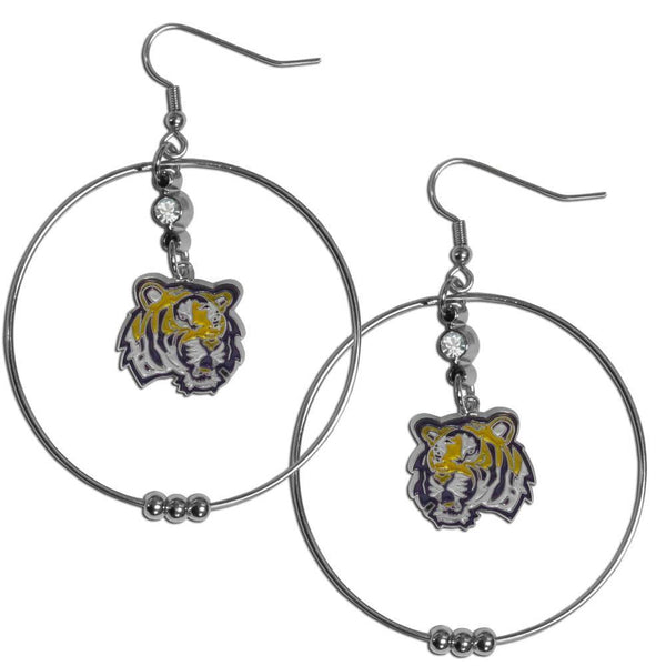 NCAA - LSU Tigers 2 Inch Hoop Earrings-Jewelry & Accessories,Earrings,2 inch Hoop Earrings,College Hoop Earrings-JadeMoghul Inc.