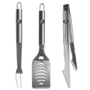 NCAA - LSU Tigers 3 pc Stainless Steel BBQ Set-Tailgating & BBQ Accessories,BBQ Tools,3 pc Steel Tool SetCollege 3 pc Steel Tool Set-JadeMoghul Inc.