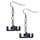 NCAA - LSU Tigers Crystal Dangle Earrings-Jewelry & Accessories,Earrings,Crystal Dangle Earrings,College Crystal Earrings-JadeMoghul Inc.