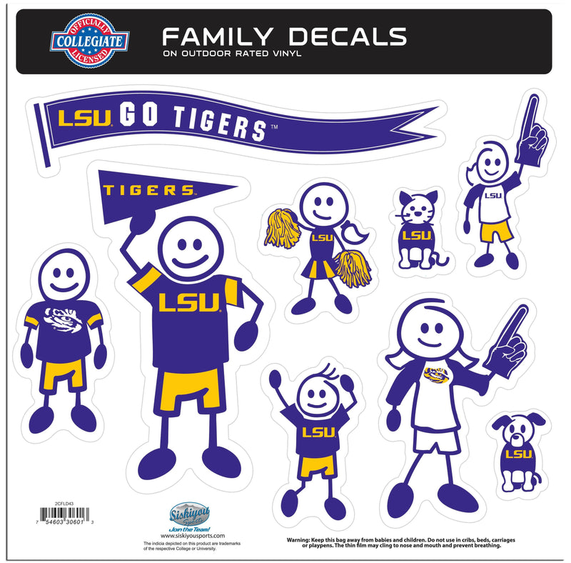 NCAA - LSU Tigers Family Decal Set Large-Automotive Accessories,Decals,Family Character Decals,Large Family Decals,College Large Family Decals-JadeMoghul Inc.
