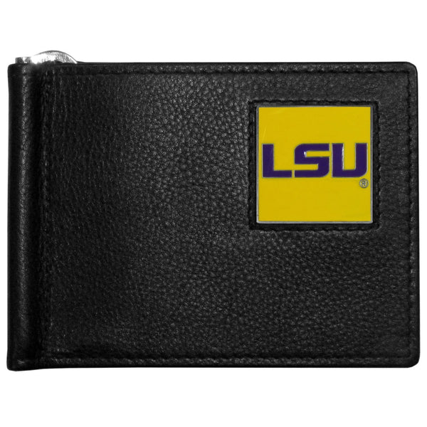 NCAA - LSU Tigers Leather Bill Clip Wallet-Wallets & Checkbook Covers,Bill Clip Wallets,College Bill Clip Wallets-JadeMoghul Inc.