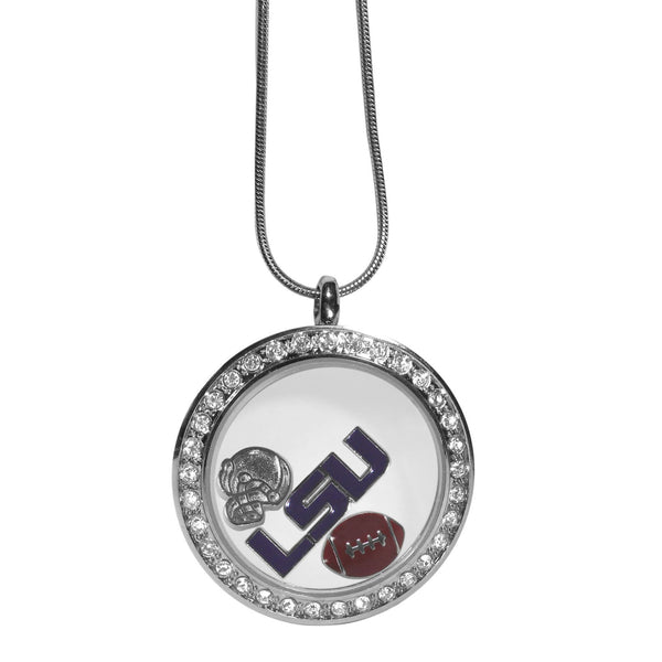 NCAA - LSU Tigers Locket Necklace-Jewelry & Accessories,Necklaces,Locket Necklaces,College Locket Necklaces-JadeMoghul Inc.